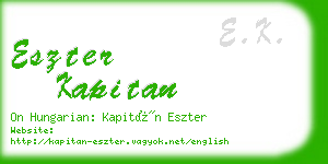 eszter kapitan business card